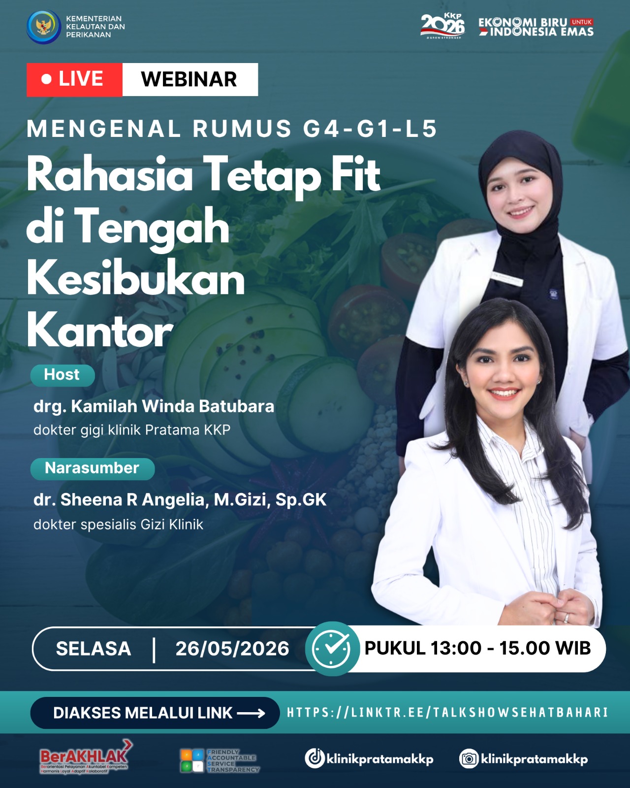 Live Webminar Mengenai Rumus G4 G1 L5 Rahasia Tetap Fit di Tengah Kesibukan Kantor