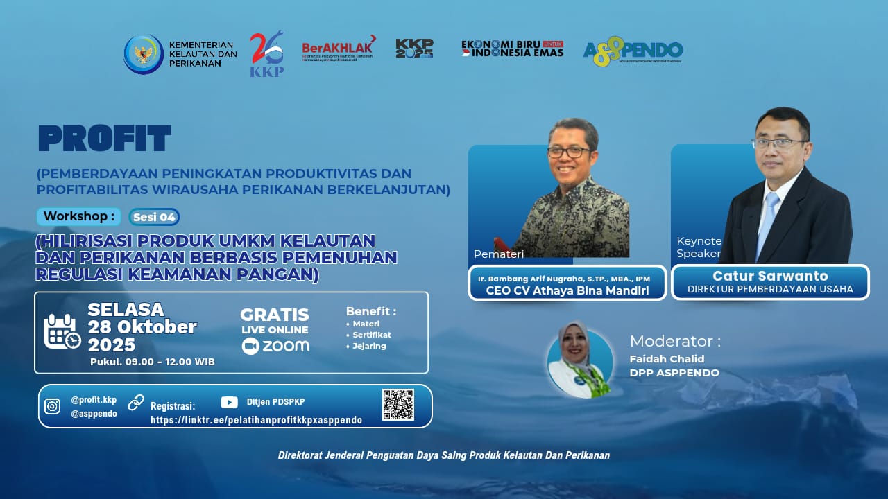 Workshop Hilirisasi Produk UMKM Kelautan dan Perikanan Berbasis Pemenuhan Regulasi Keamanan Pangan