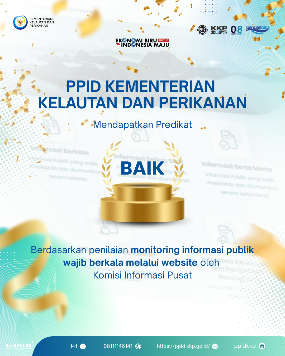 Komitmen KKP Terbukti, Raih Penilaian BAIK dari Komisi Informasi Pusat