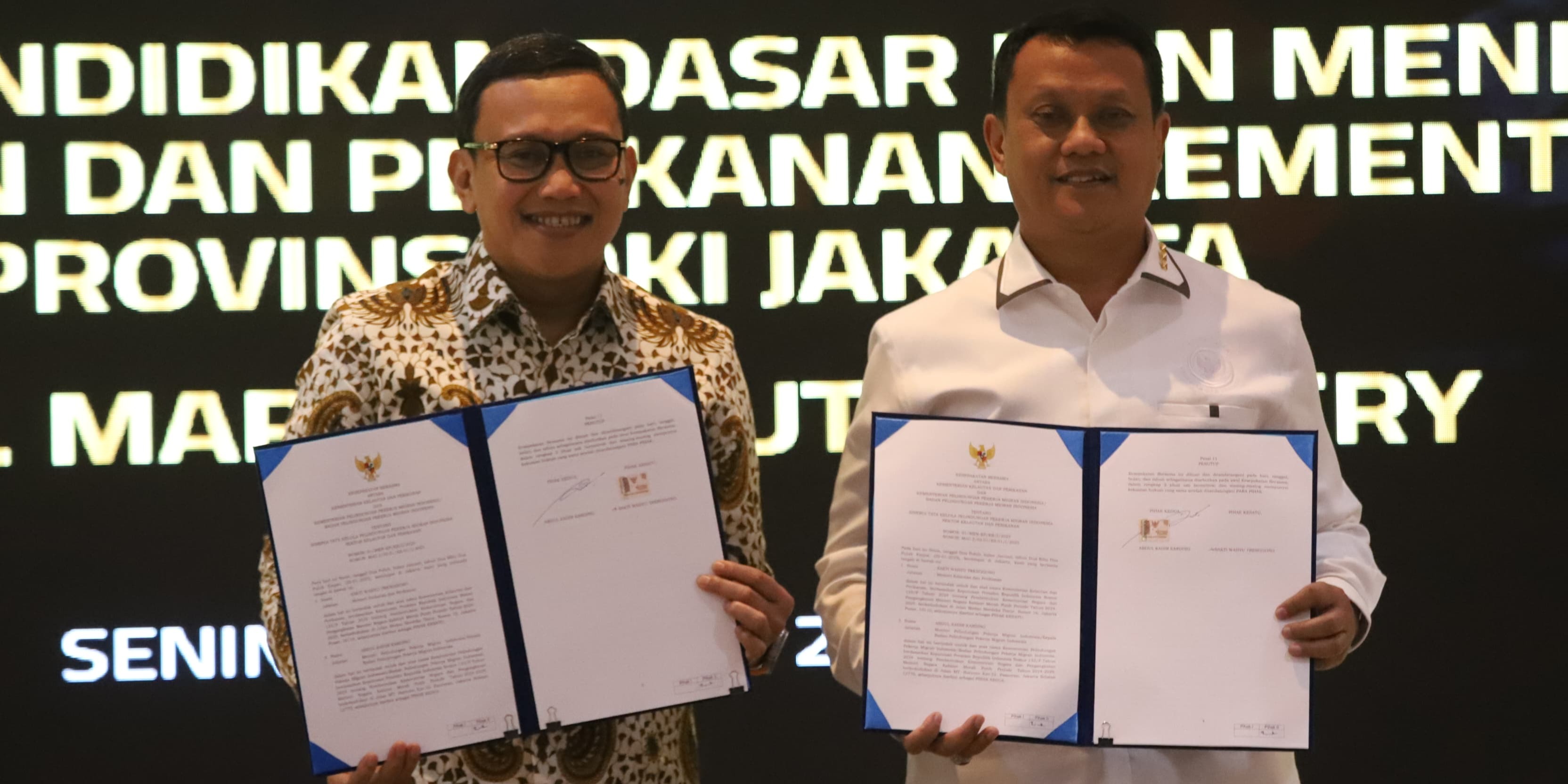 Sekretaris Jenderal KKP menandatangani Nota Kesepakatan antara KP2MI dan BP2MI