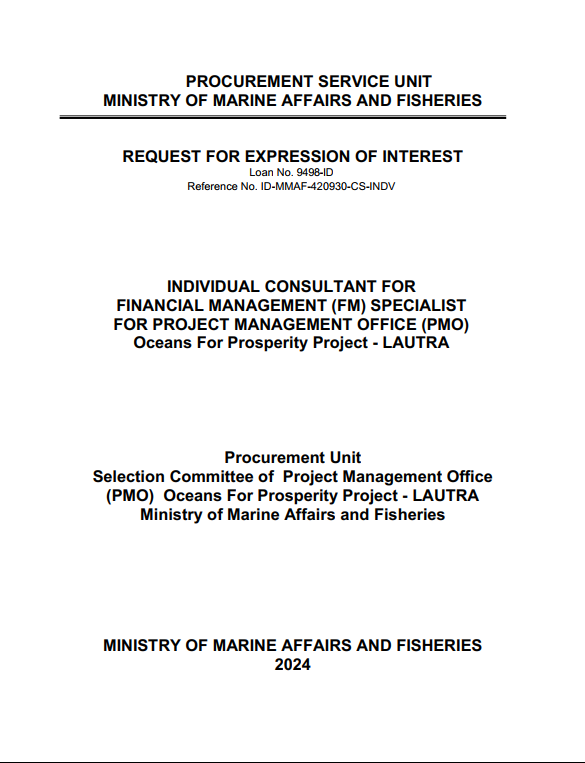 Announcement Financial Management (FM) Specialist For Project Management Office (PMO) Oceans For Prosperity Project - LAUTRA MMAF