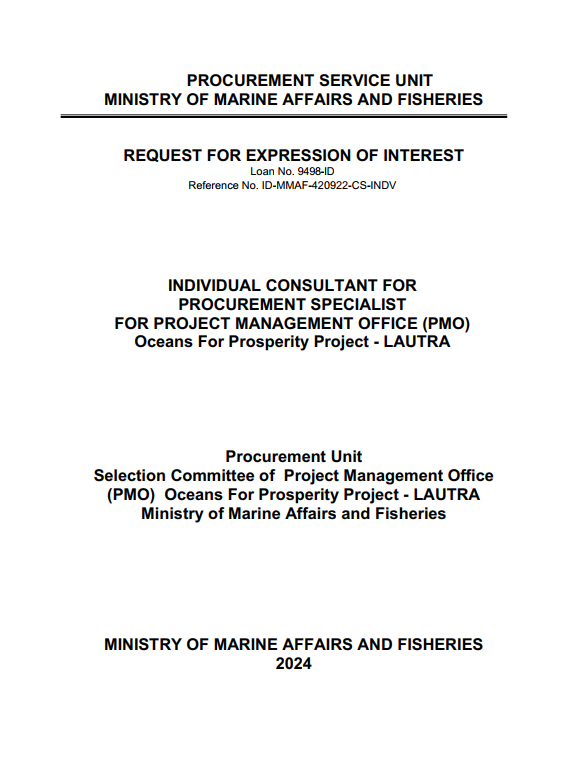 Announcement Procurement Specialist For Project Management Office (PMO) Oceans For Prosperity Project - LAUTRA MMAF