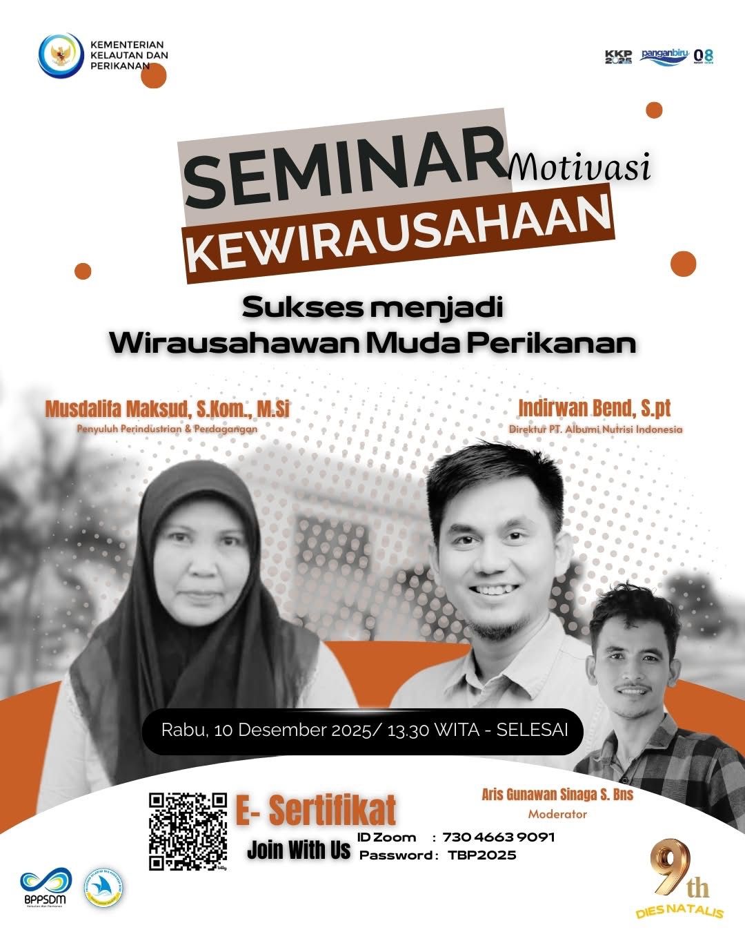 SEMINAR MOTIVASI KEWIRAUSAHAAN — dengan tema  Sukses menjadi Wirausahawan Muda Perikanan