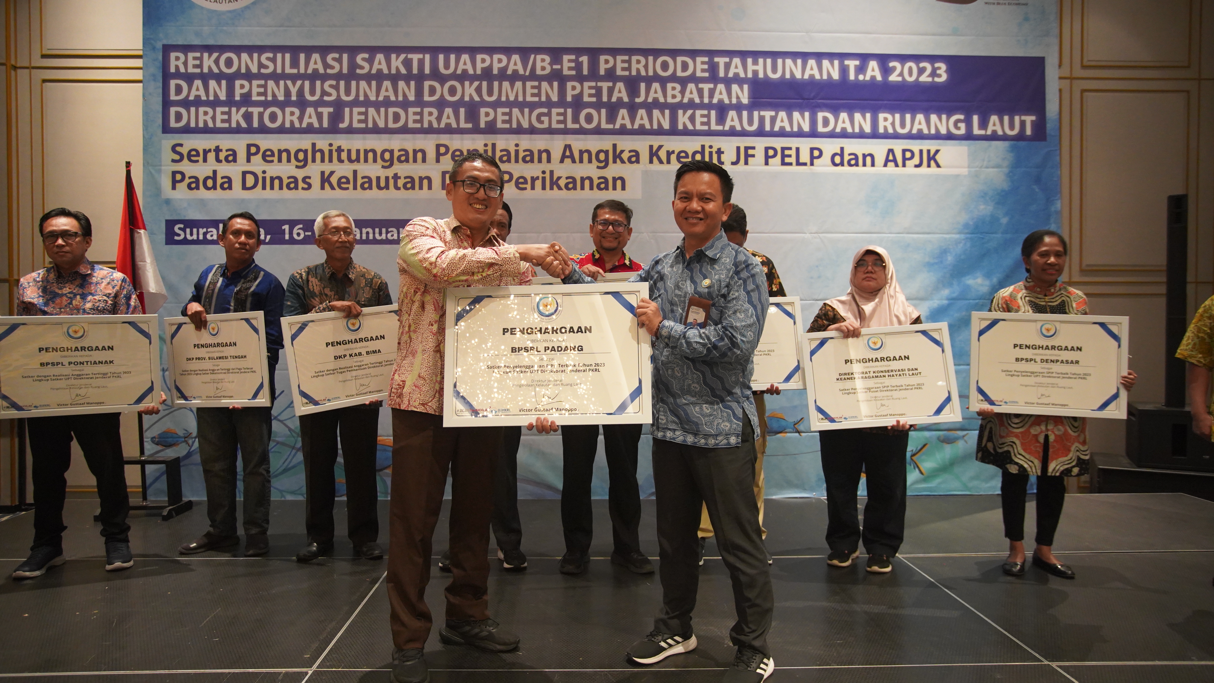 Rekonsiliasi SAKTI UAPPA/B E-1 Periode Tahunan TA. 2023 Lingkup Ditjen Pengelolaan Kelautan dan Ruang Laut, Surabaya (16/1).