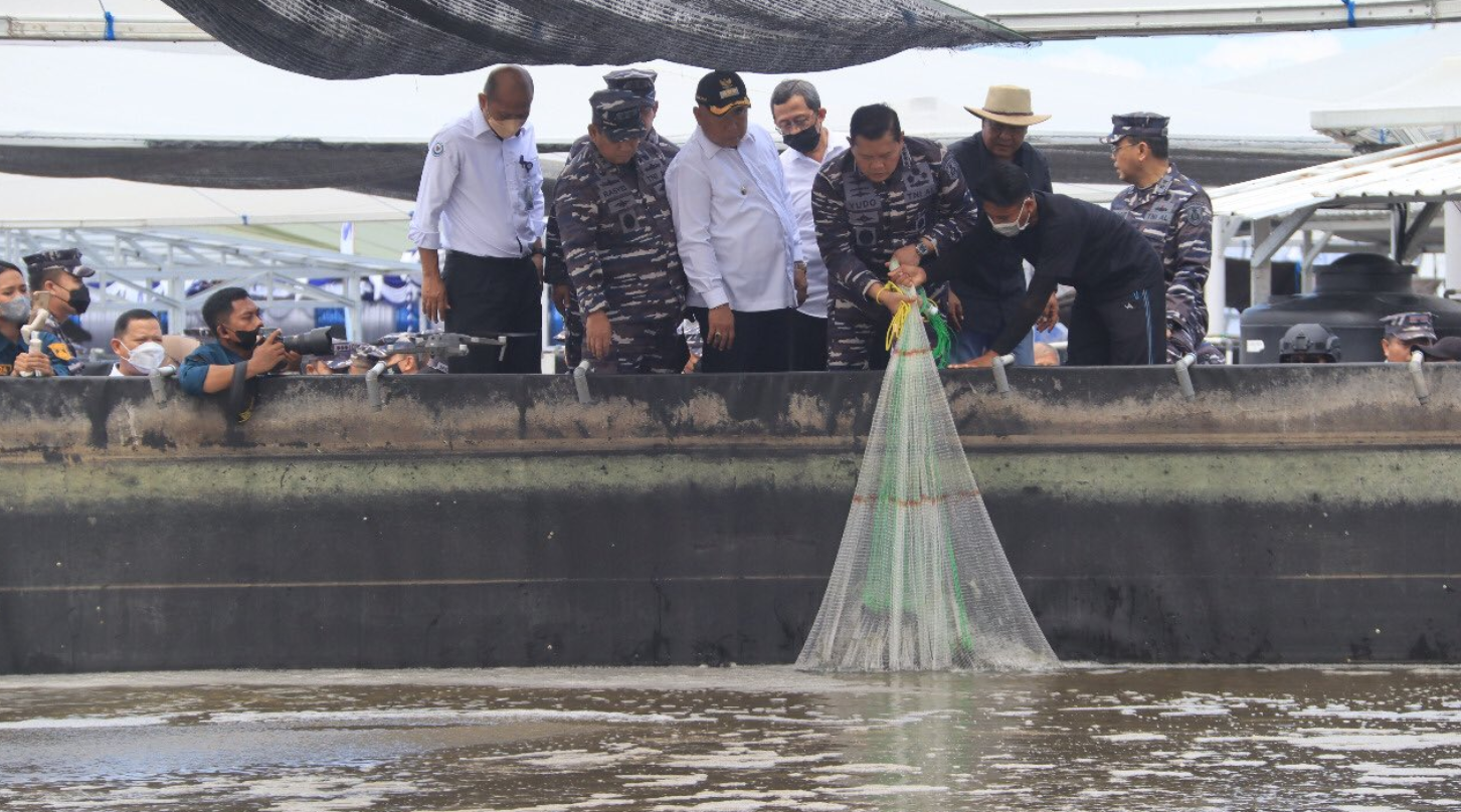 Dirjen PB bersama Staf Khusus MKP melakukan kunjungan ke program Indonesia Naval Aquaagriculture Program (INAP) di Buleleng, Bali