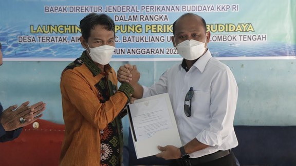 Dirjen PB mencanangkan kampung perikanan budidaya ikan nila di Kab. Lombok Tengah (26/03/22)