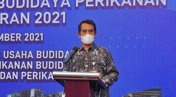 Dirjen PB membuka acara Evaluasi Bansarpras Perikanan Budidaya di Bekasi (2/12/21)