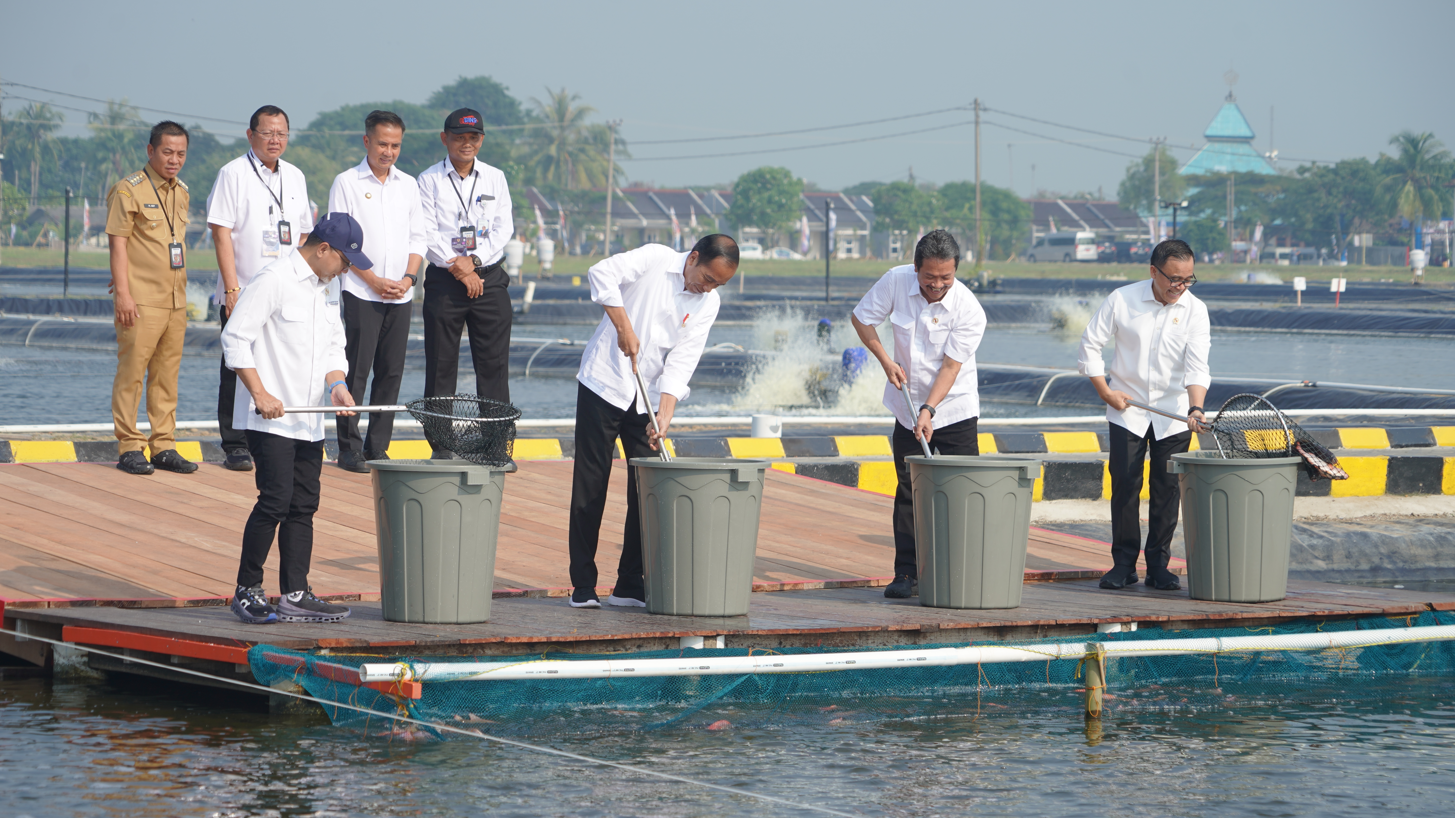 Peresmian Modeling Tambak Budidaya Ikan Nila Salin Karawang oleh Presiden RI