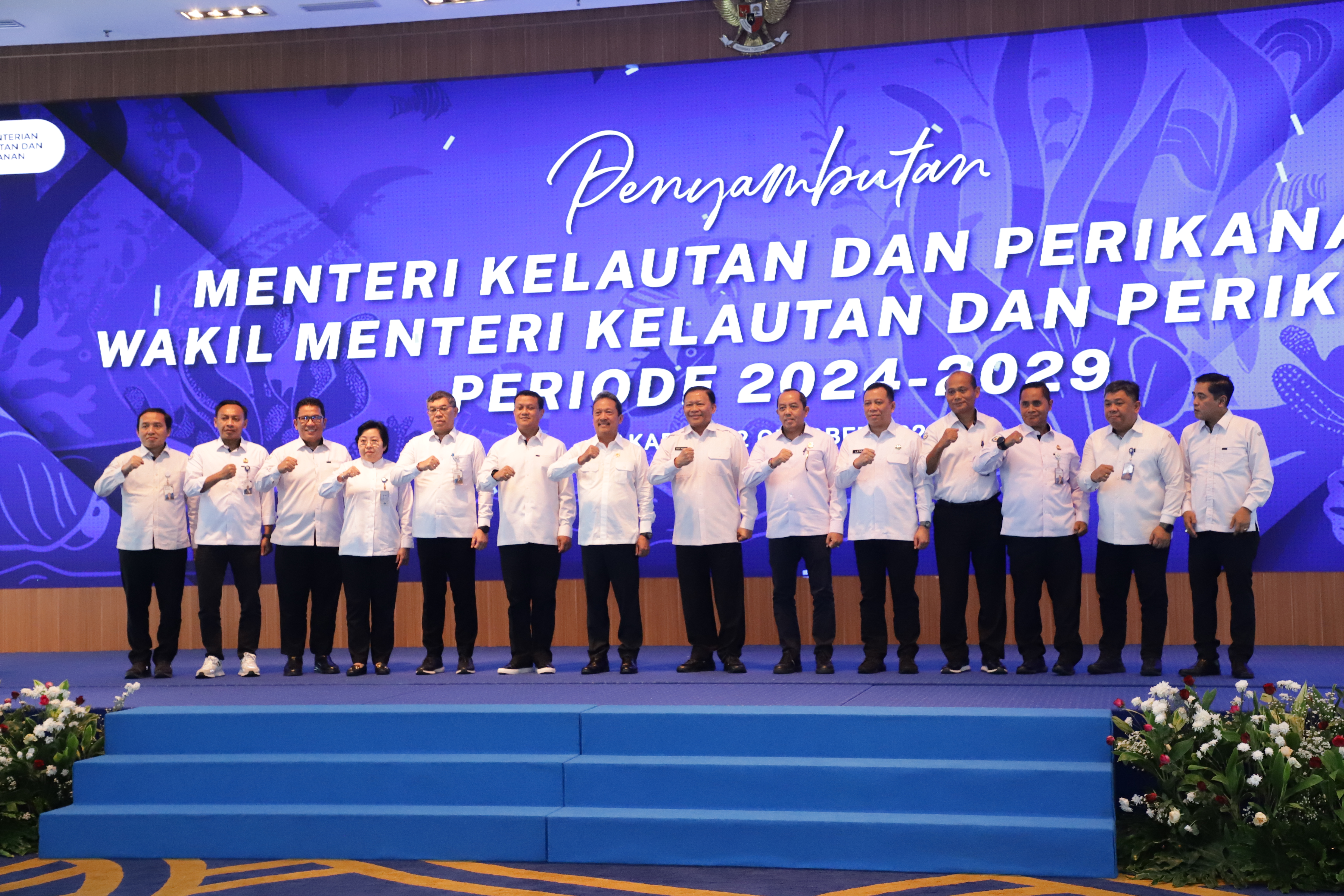 Peenyambutan Menteri dan Wakil Menteri Kementerian Kelautan dan Perikanan republik Indonesia periode 2024-2025