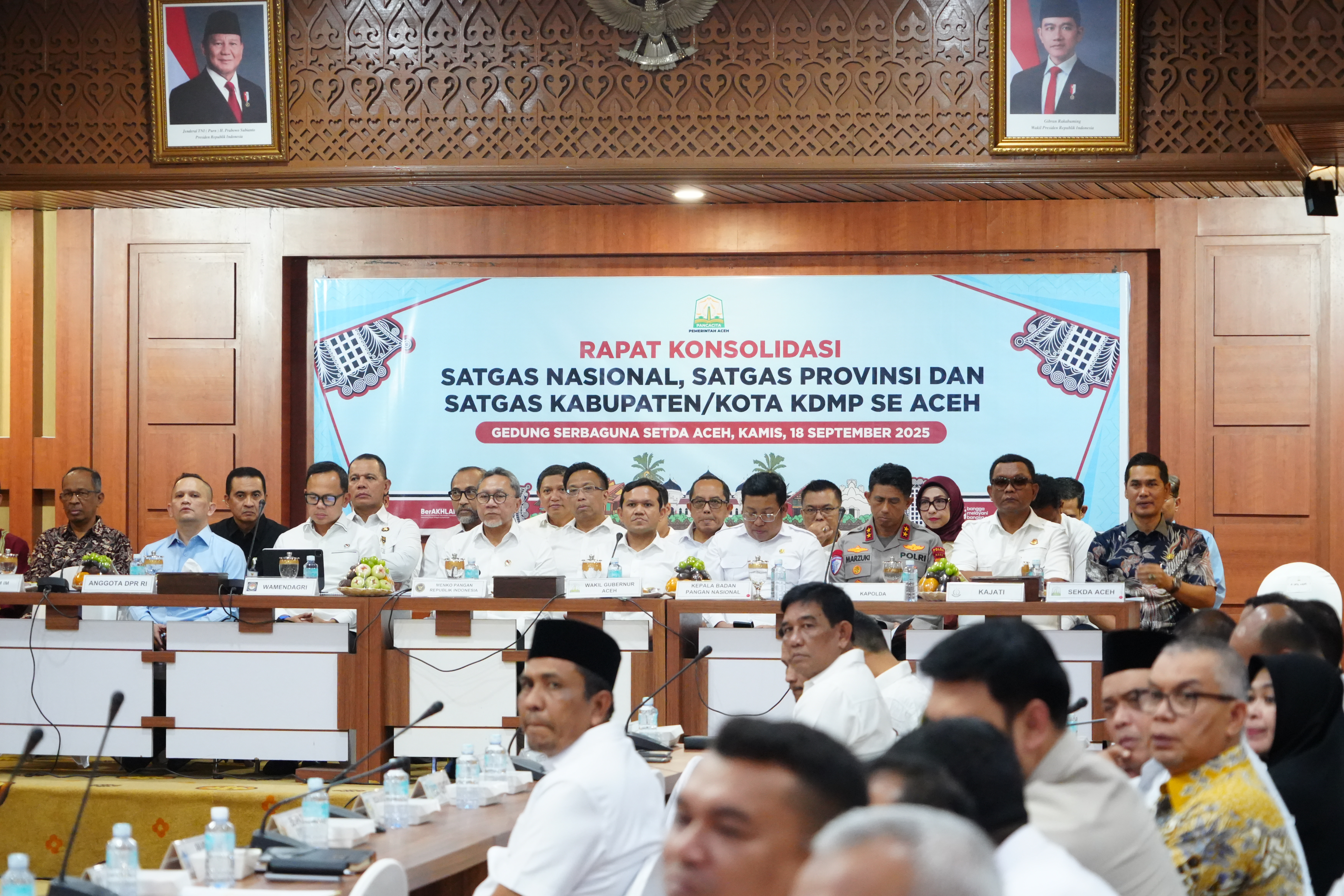 Rapat Konsolidasi Satgas Nasiional, Satgas Provinsi, Satgas Kabupaten/Kota KDMP se Aceeh