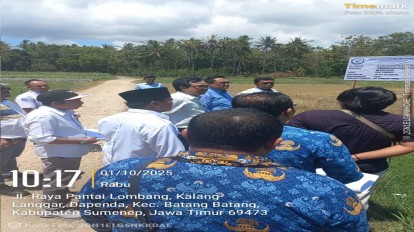 Inspektorat IV melaksanakan Supervisi Pemantauan Lokasi dan MC-0 Pembangunan KNMP di Sumenep, Tuban dan Malang Provinsi Jawa Timur. Tim KKP menyambangi Desa Dapenda, Kabupaten Sumenep, Provinisi Jawa Timur pada 1 Oktober 2025.